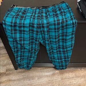 Victoria's Secret Teal and Black Plaid Kids Pajama Bottoms